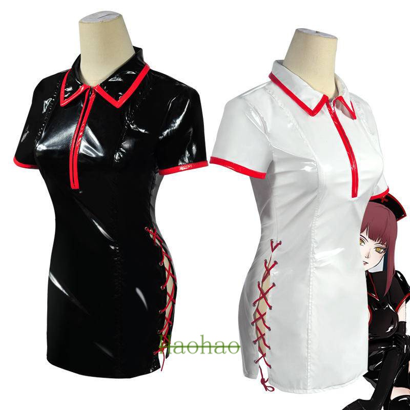 Chainsaw Men Makima cosplay dark nurse leather devil hunter uniform