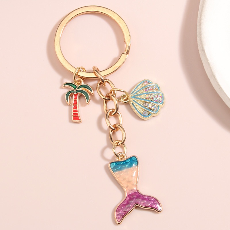 Ocean Mermaid Keychain Oil Drip Gradient Fishtail Fish Scale Surface ...