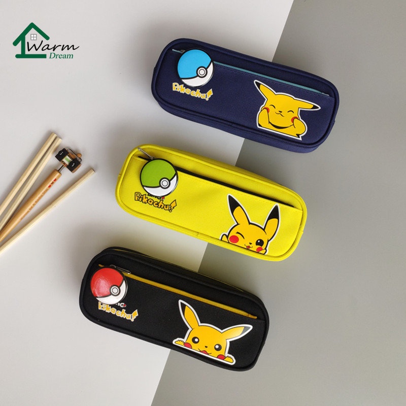 Pokemon Pencil Case Pikachu Pencil Box Cartoon School Stationery Box ...