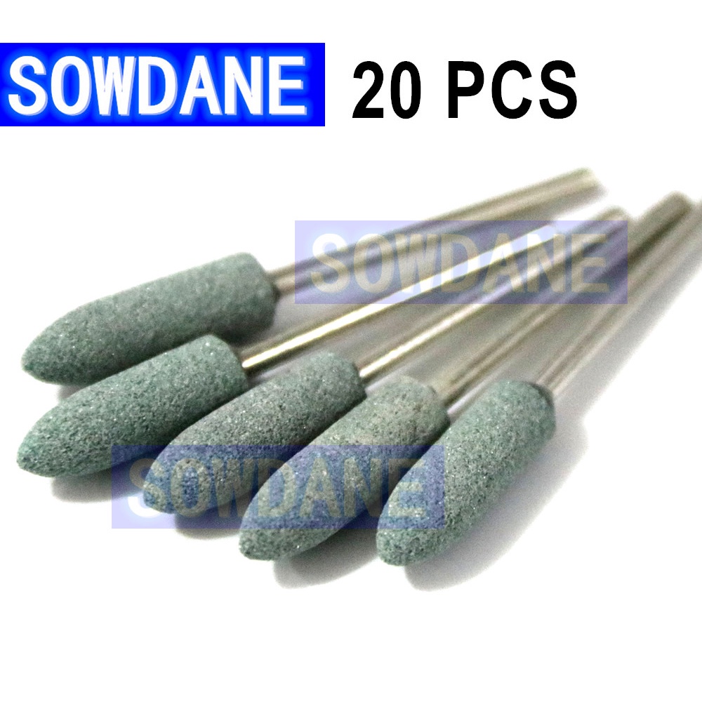 20 Pcs Dental Denture Sand Stone Polishing Bur Green Color Materials