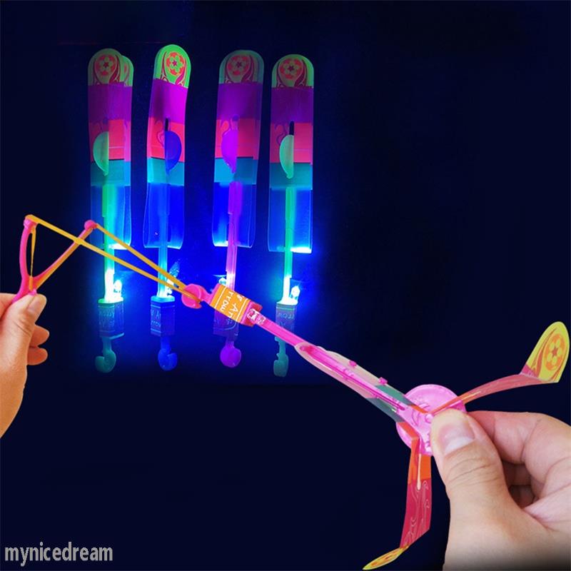 20cm Amazing Arrow Helicopter Outdoor Shining Rocket Flash Led Elastic Helicopter Rotating