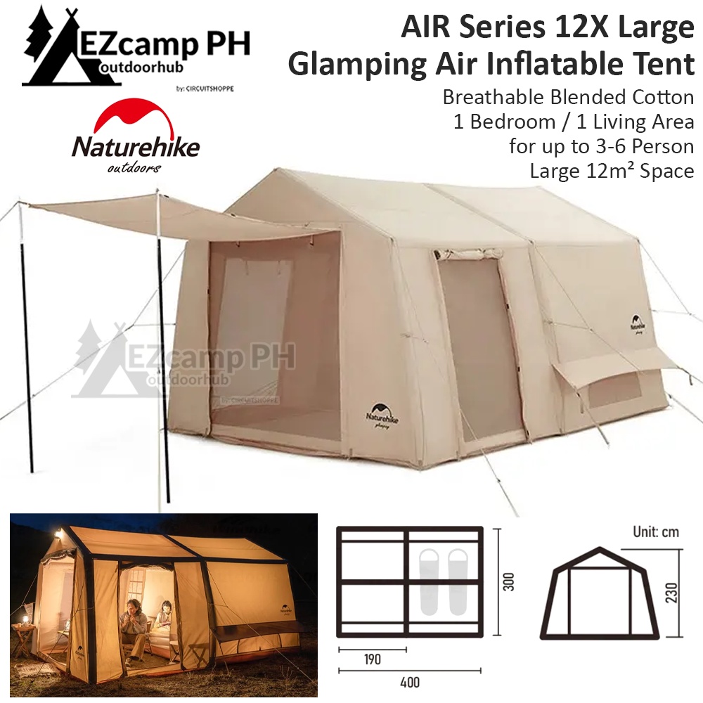 Naturehike AIR Series 12X Air Inflatable Glamping Tent 6 Person ...