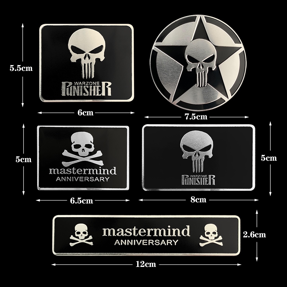 3D Mastermind Punisher Aluminum Sticker Car Emblem Fuel Tank Cover ...