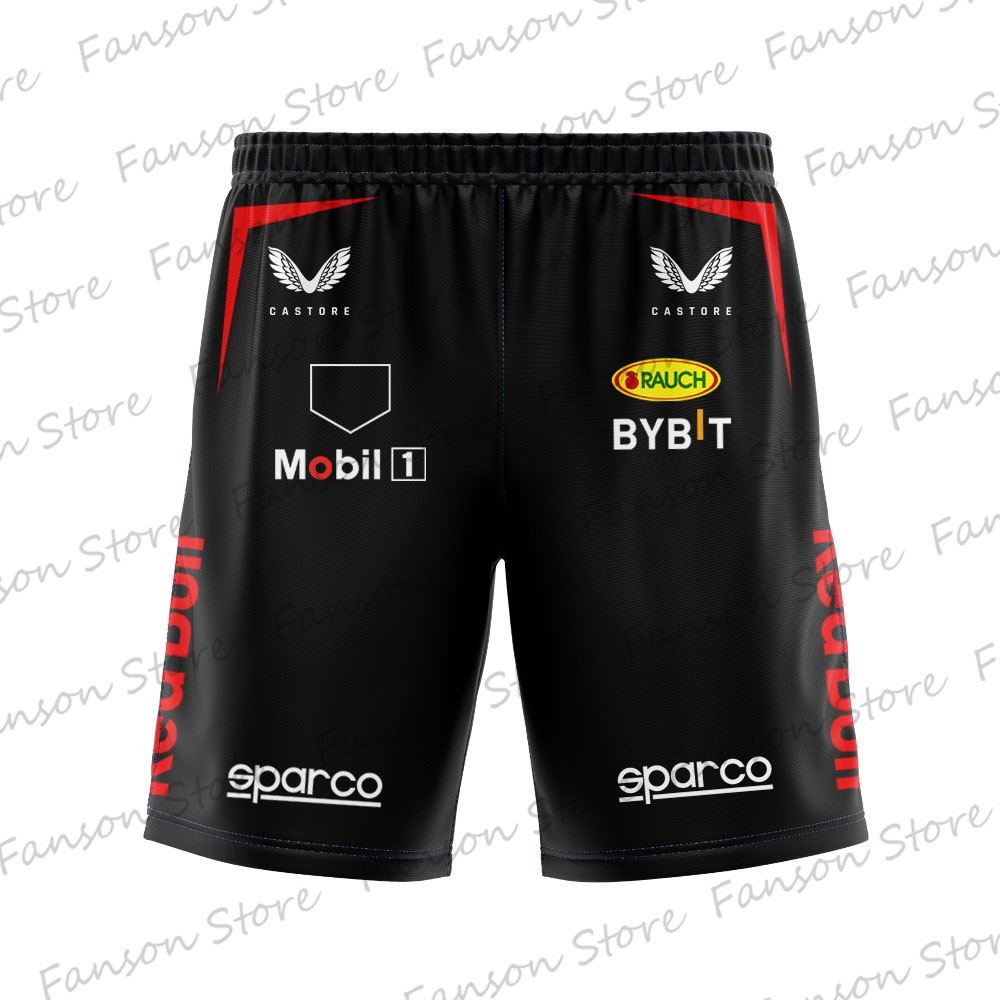 Summer New Fashion Men Shorts F1 Racing Red Team Shorts Bottom Clothes ...