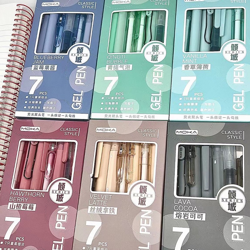 Gel Pen Set with Quick-Drying Black Ink for Smudge-Free Writing, 7Pcs ...