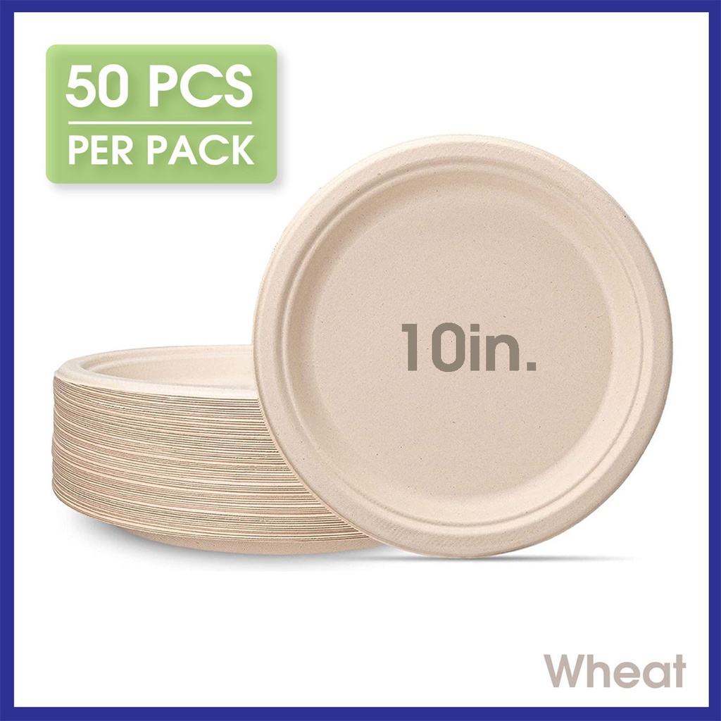 50125 pcs Disposable Plate Extra Strong & Thick Microwave Safe Paper Plate Cut & Oil Resistant