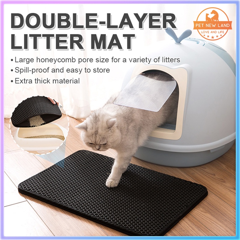 Cat Litter Mat EVA Double Layer Cat Litter Pad Bottom Non-slip Litter Box  Mat Litter Trapper