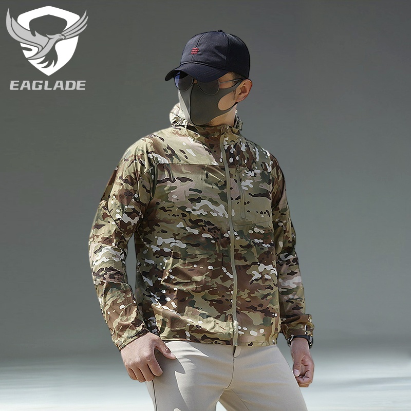 EAGLADE Tactical Jacket Men In CP Summer Ultra light Waterproof Quick Dry UV ProtectionHooded Raincoat Thin Shopee Philippines