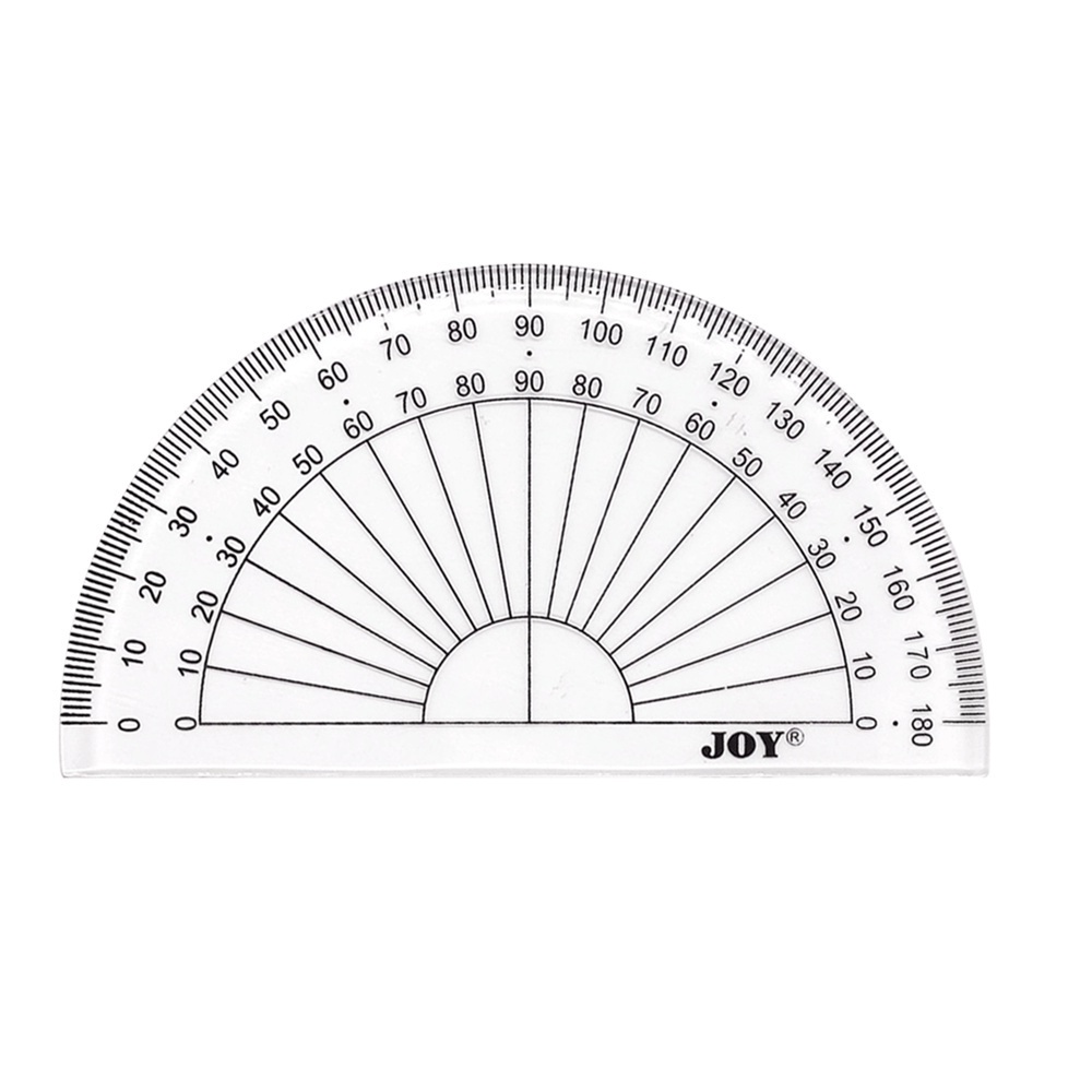 RYA 10cm/8.5 cm Plastic 180 Degrees Protractor for Angle Measurement ...