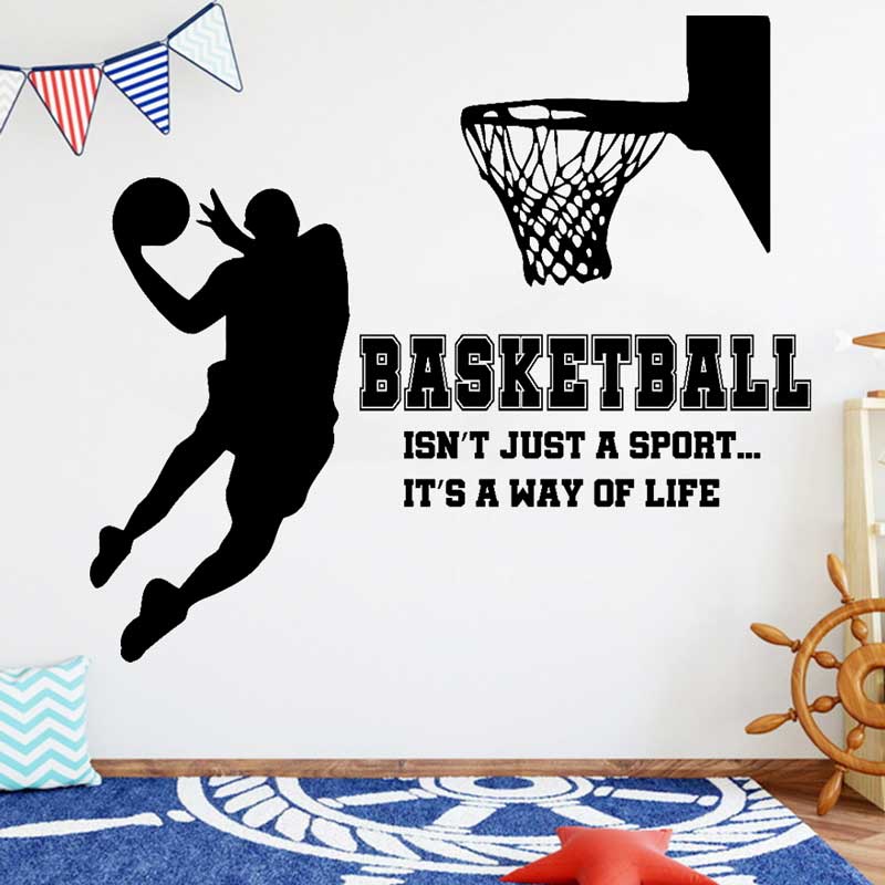 Basketball Wall Decal Basketball Custom Name Slam Dunk Basketball