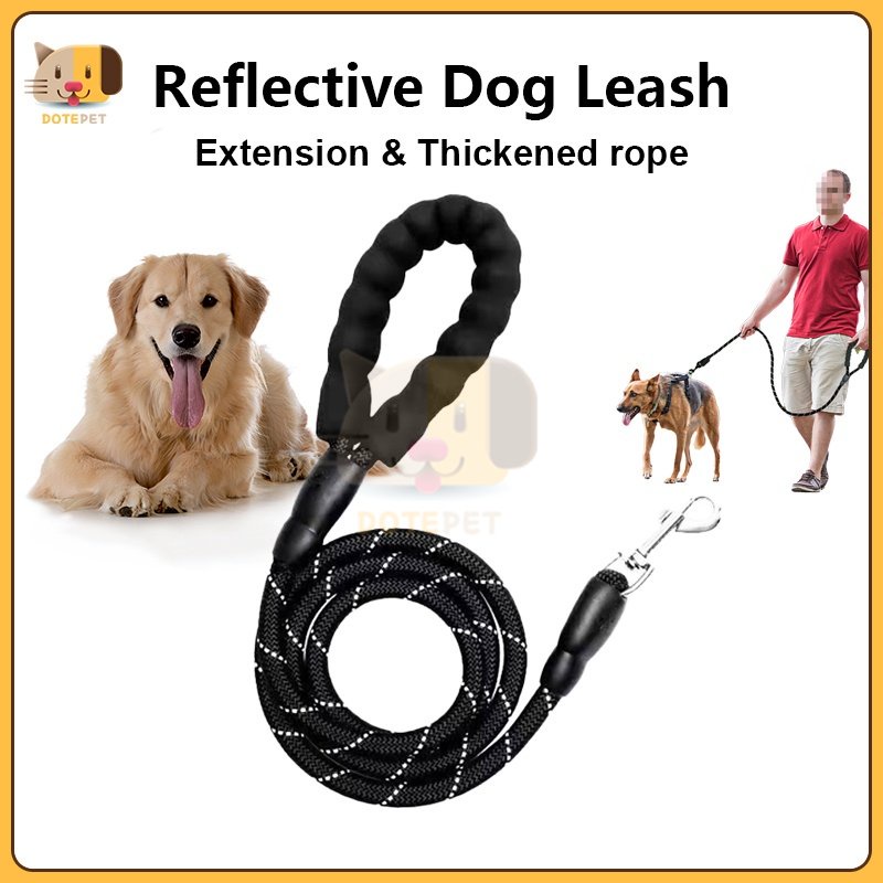 Strong Dog Pet Leash with Padded Highly Reflective Threads Dog Leashes