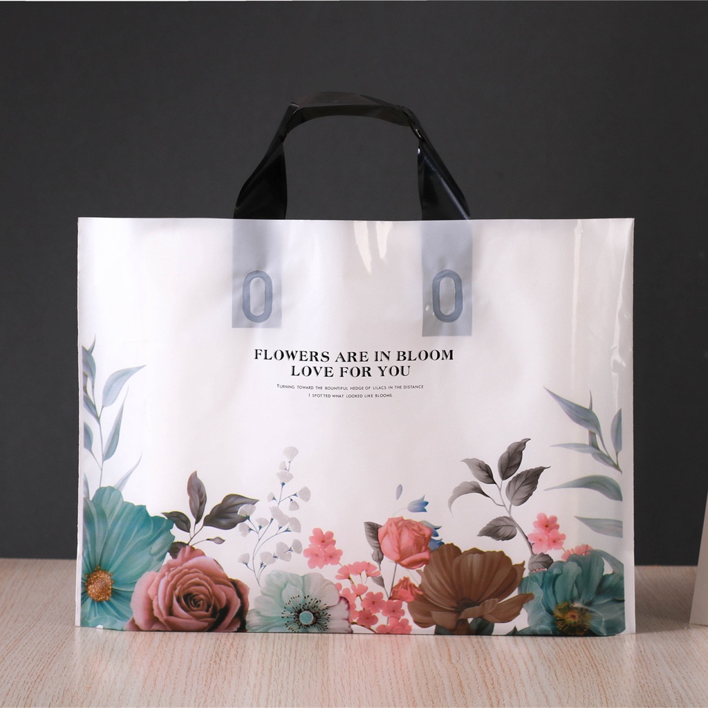 Bag27 In Bloom/thick plastic bags/clothing handbags/large
