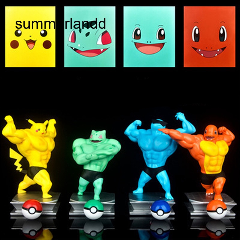 SL Anime Pokemon Muscle Man Show Pikachu Action Figure Statue Figurine ...