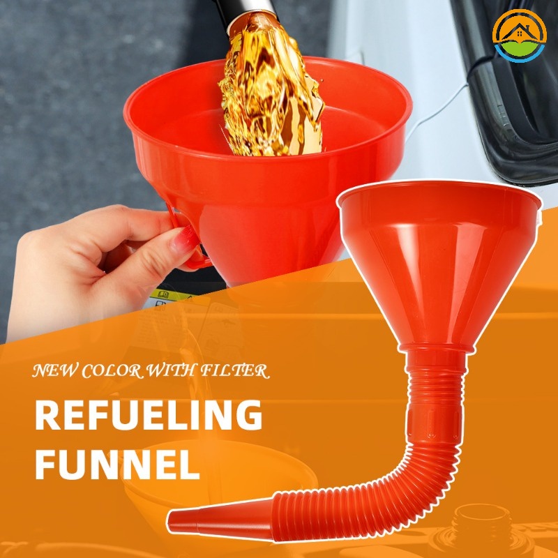 Universal Plastic Antisplash Cars Oil Fuel Funnel/ Portable Detachable