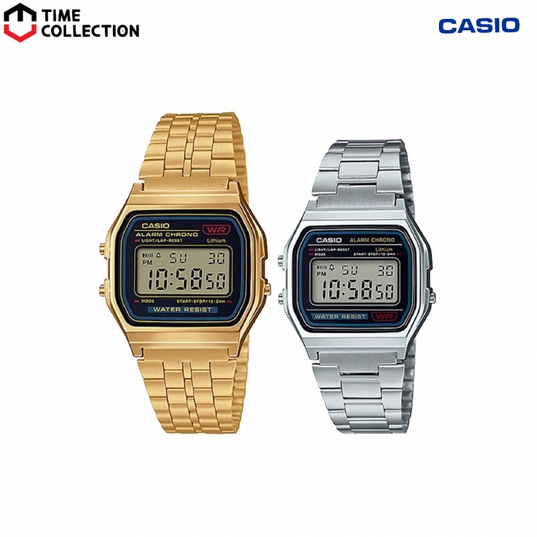Casio Couple Watch COUPLE-A158-A159WG-1DF Digital Stainless Steel Strap ...