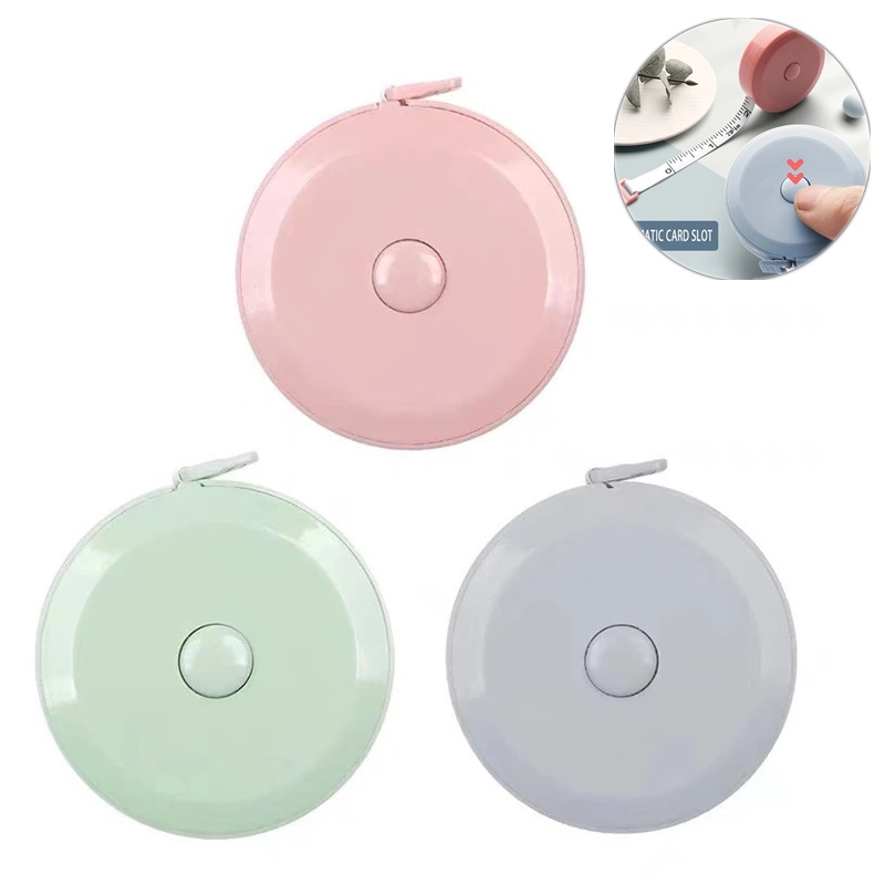 3 Pack Soft Tape Measure - 60 Inch / 150cm Retractable Sewing Tailor Ruler With Push Button-625177