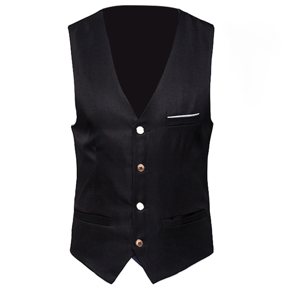 Formal Men Waistcoat Suit Vest for Men Single Breasted Business Semi ...