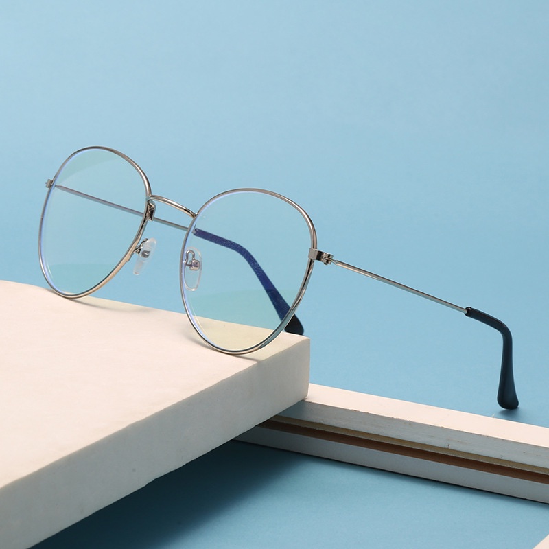 Fashionable Metal Frame Glasses Oval Frame Glasses Interchangeable Lens