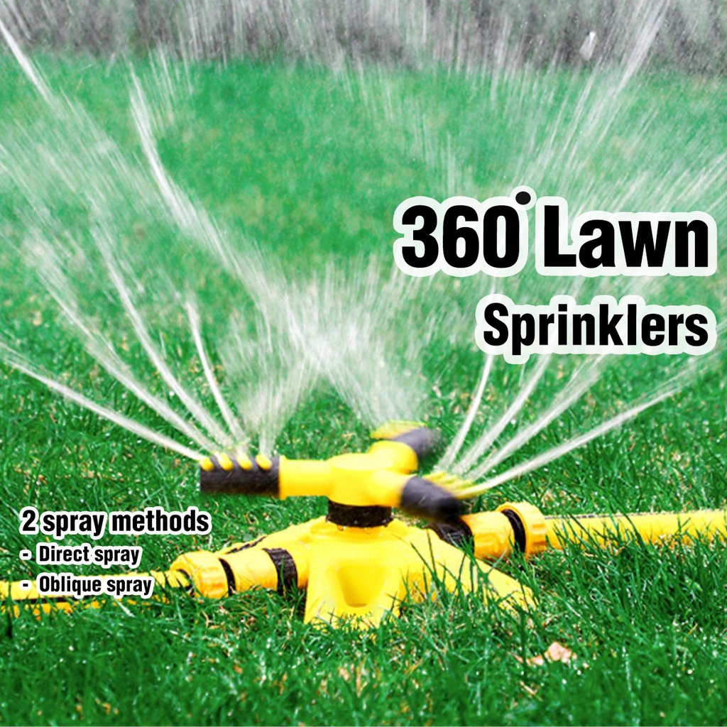 Garden Sprinkler Lawn Sprinkler Automatic Water 360 Degree 3 Arm ...