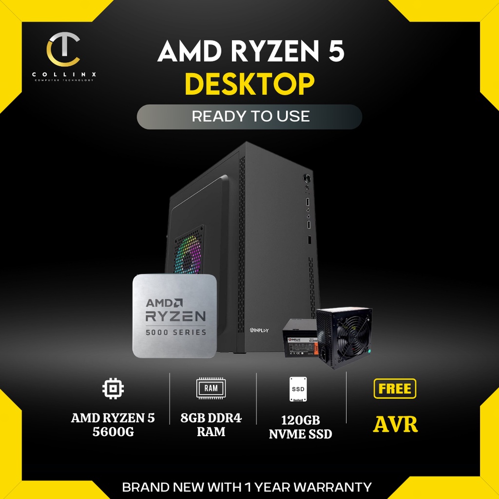 [ CUSTOM GAMING PC BUILD ] AMD RYZEN 5 5600G Desktop Free AVR / Ready