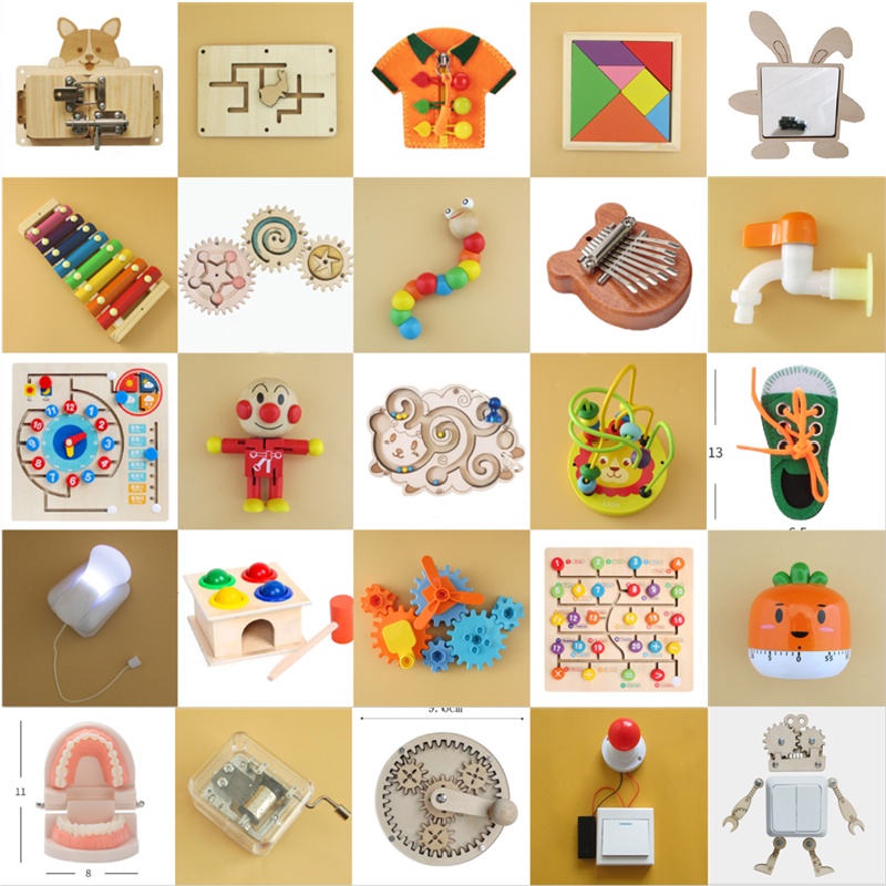 Montessori Busy Board Parts Baby Basic Life Skill Training Early ...