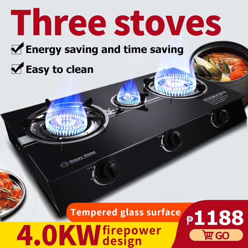 CEMAL gas stove three gas stoves 4.0KW high power design burner gas stove g{PLEASE READ