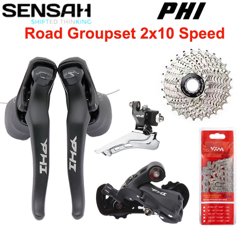 SENSAH PHI Road Bike 2x10 Speed Shifters 20S Derailleur Groupset Lever