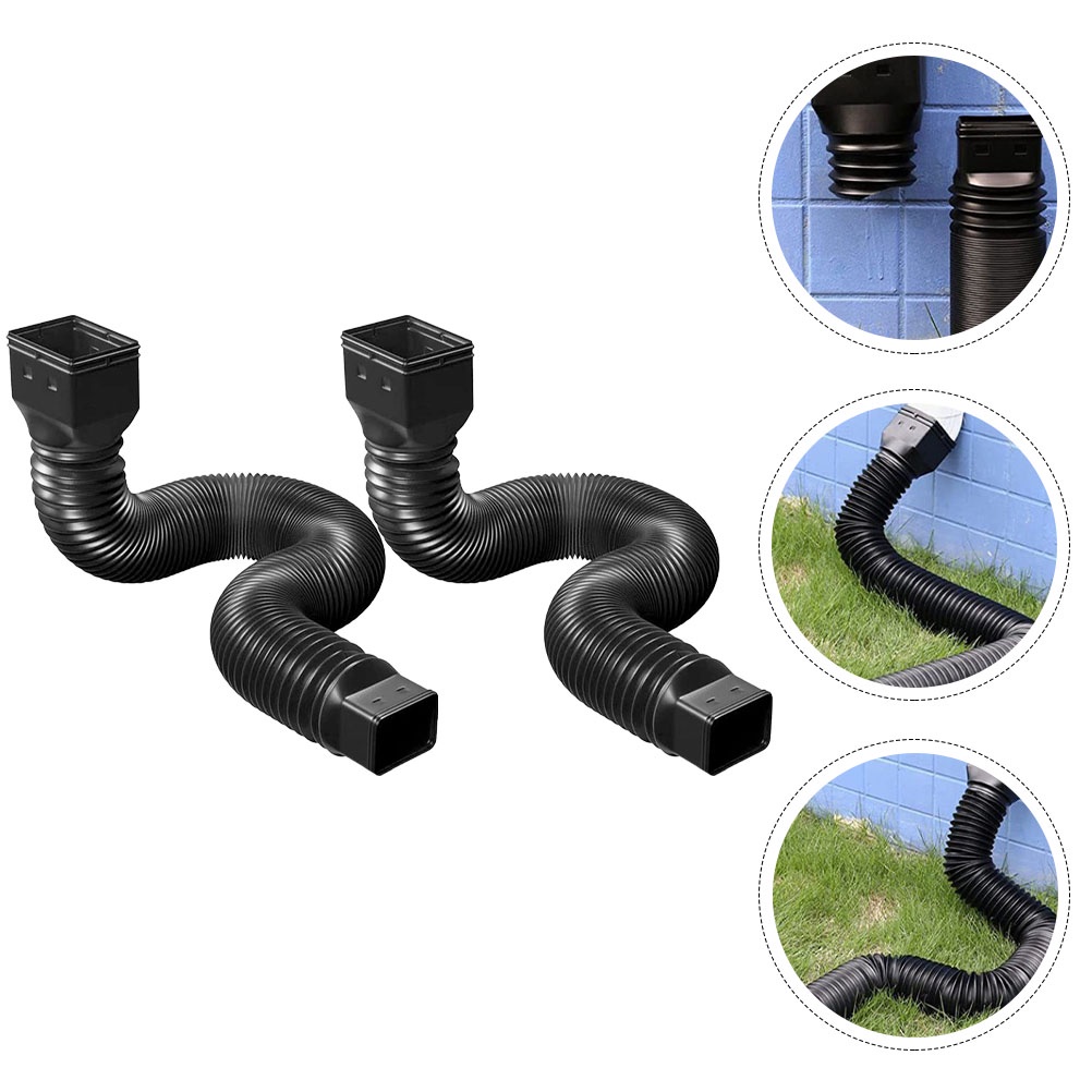 2 Sets Downspout Extension Tubing Extender Tube Gutter Connector