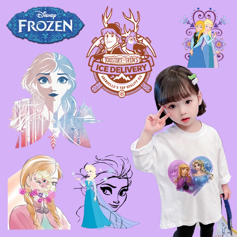 Disney Princess Heat Transfer Sticker Elsa Anna Princess Clothing Pants ...