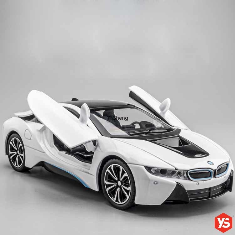 122 Scale Diecast BMW I8 Model Car With Lights Up,Engine Sounds,Pull