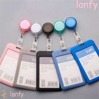 PU Leather Badge Holder with Retractable Lanyard ID Card Holder Name Tag  School Office Supplies