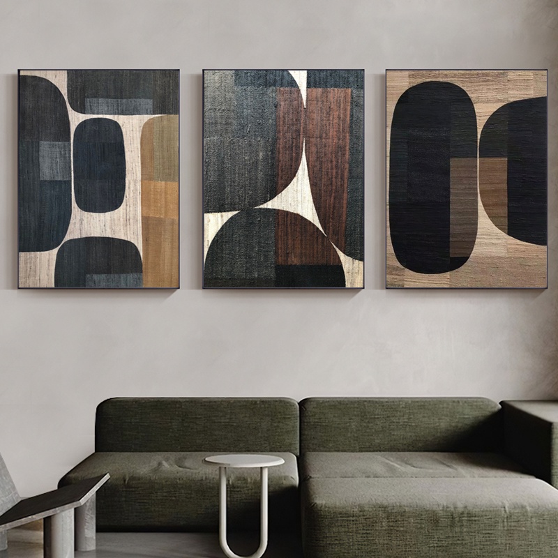 Abstract Retro Black Geometry Canvas Painting Posters and Prints ...
