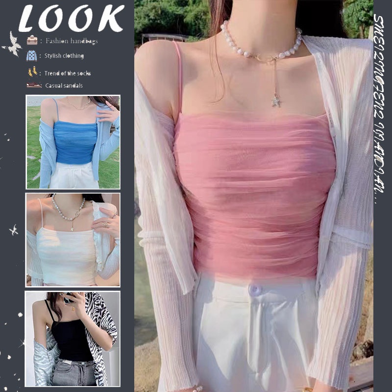 Women's Mesh Camisole Summer Slim Top Shopee Philippines