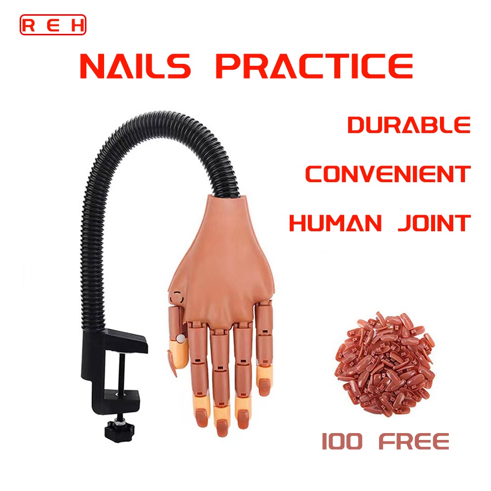 [free Gift] Nails Tool Artificial Hand Manicure Practice Hand Joint 