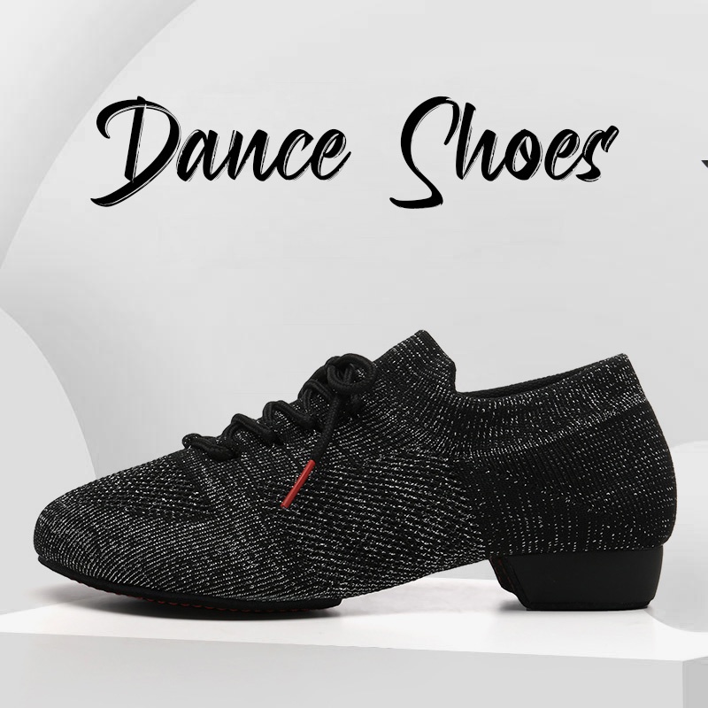 Size 3442 Women's Dance Shoes Flat Bottom Ballet Shoes Black Knitted