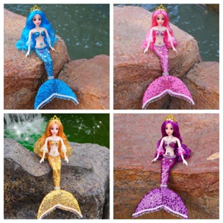 JIMMYCHOO Princess Mermaid Doll, Plastic Shiny Girls Dress Up Toys ...