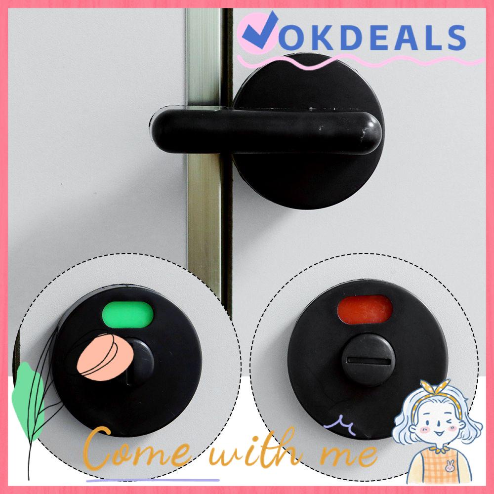 OKDEALS Bathroom Door Lock Indicator Buckle Black Handle Partition