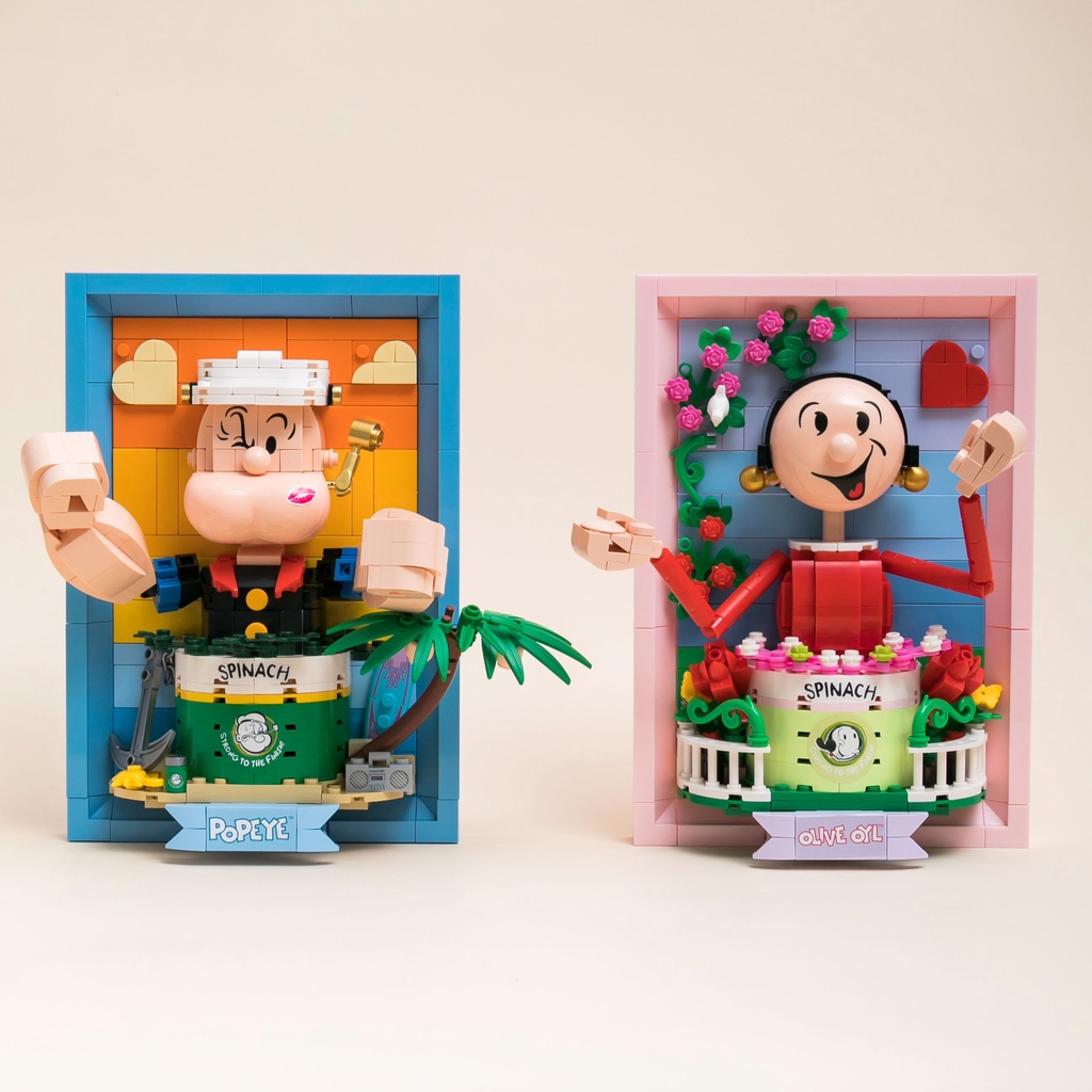 21X17CM Classic Art PANTASY 86403 86404 POPEYE & OLIVER 3D PORTRAIT ...