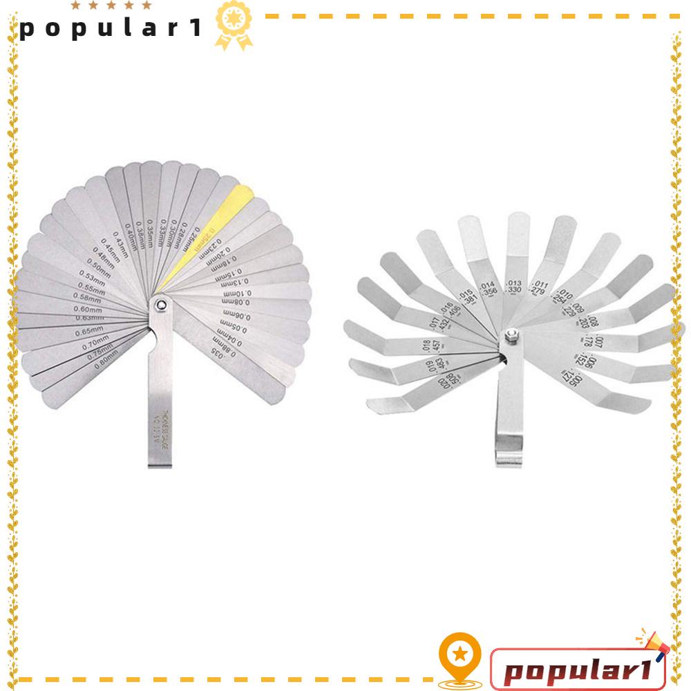POPULAR 2 PCS 32Blade Feeler Gauge, Stainless Steel Dual Marked Offset