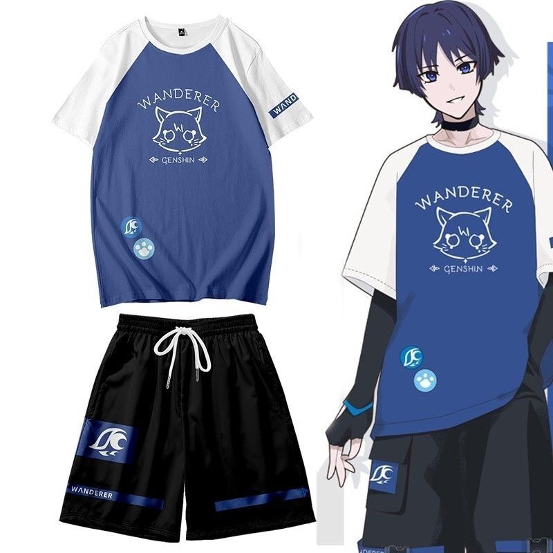 Genshin Impact Wanderer CosplayBalladeer Tops Scaramouche T Shirt ...