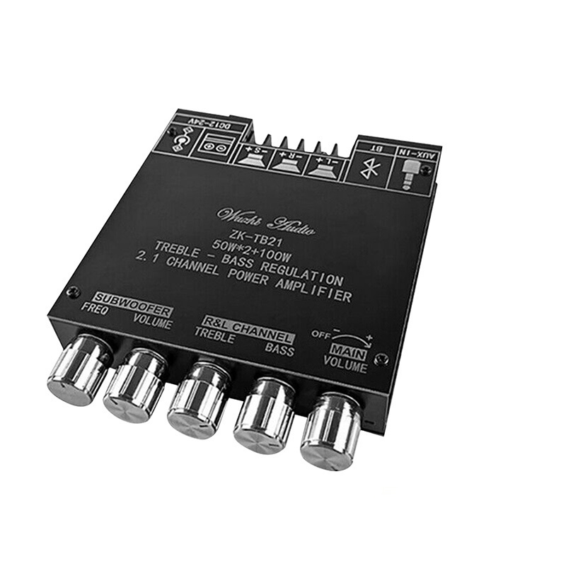 ZK-HT21 Bluetooth Amplifier Board 160Wx2+220W 2.1 Channel - TDA7498E Chip, BT 5.0 & AUX Input For DIY Speakers