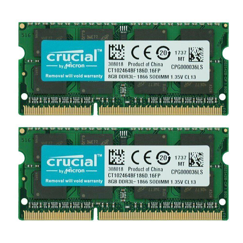 Crucial 16GB kit 2x 8GB DDR3L1866 PC3L-14900S 1.35V Laptop Notebook ...