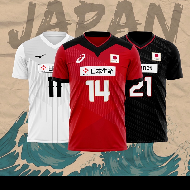 Volleyball Jersey for Men Japan Nishida Customizable Japan National