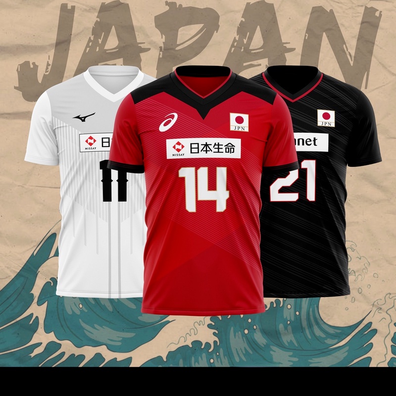 Volleyball Jersey For Men Japan Nishida Customizable Japan National