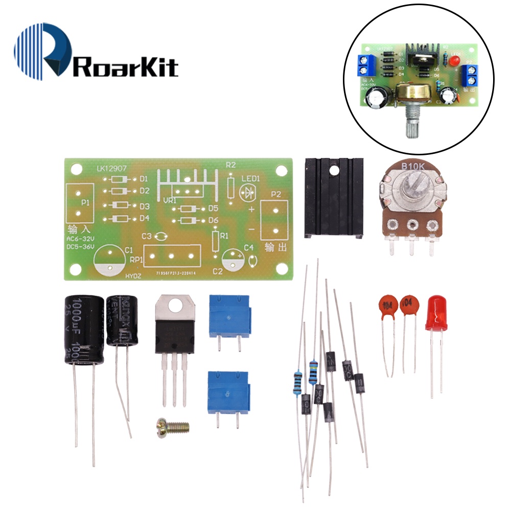 LM317 Adjustable Regulated Power Supply Kit Continuous Adjustable DC ...