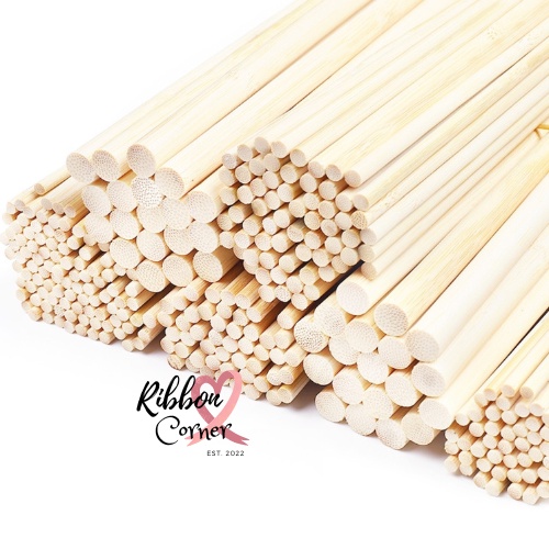 50pcs Wooden Rod Dowel Bamboo Flower Making Stick Ribbon Flower DIY RC ...