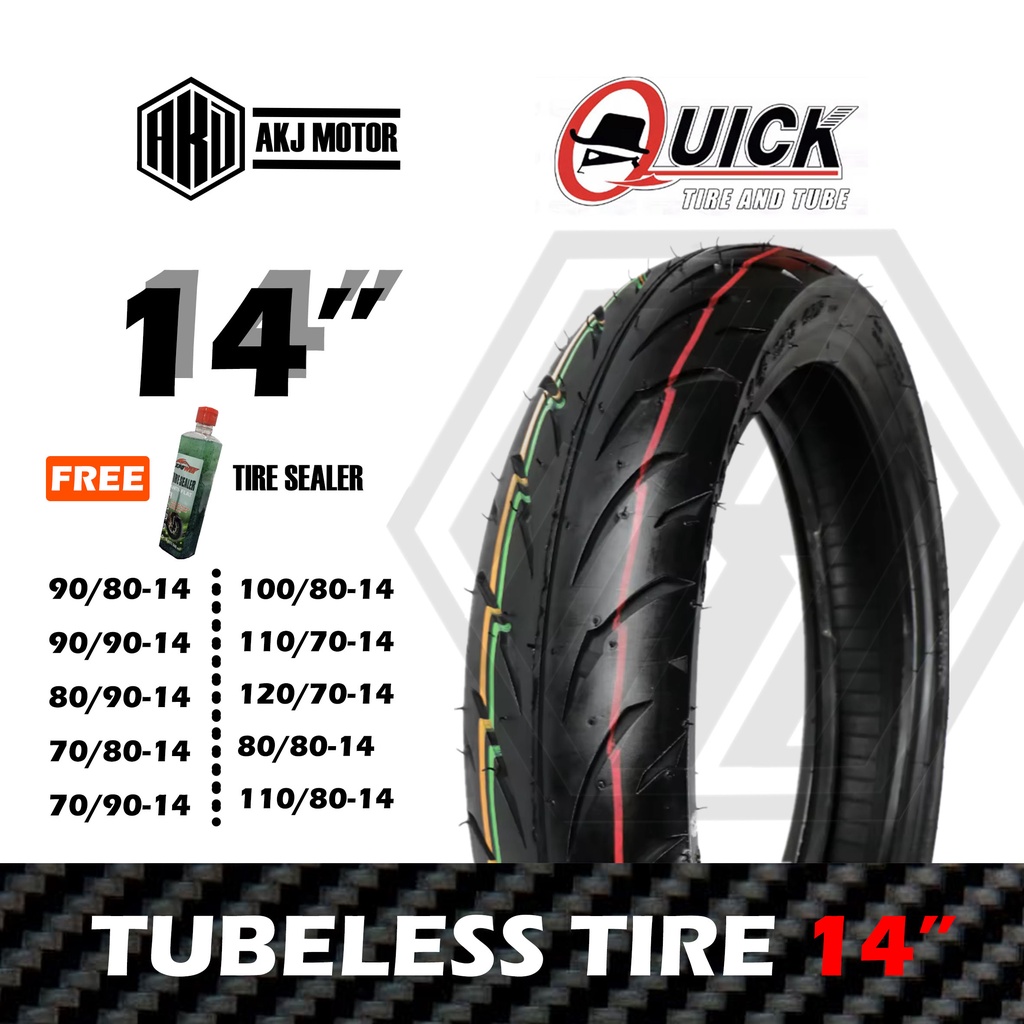 QUICK Tire PHOENIX (GR390) Tubeless by 14 - Made In Thailand with free ...