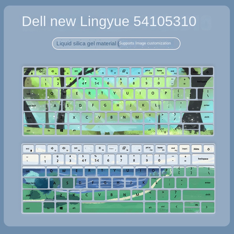 Cartoon Painted Floral Laptop Keyboard Dust Protection Film Cover for