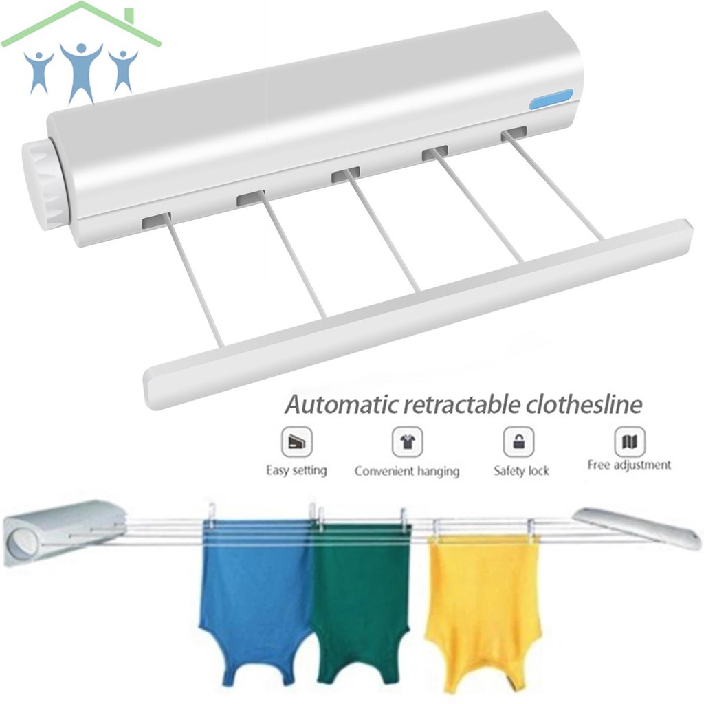 Retractable Outdoor Clothesline Wall Mounted Clothes Dryer Line ...