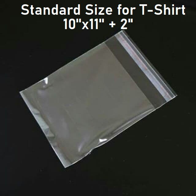 OPP Plastic Standard Size for T-shirt 100 pcs | Shopee Philippines
